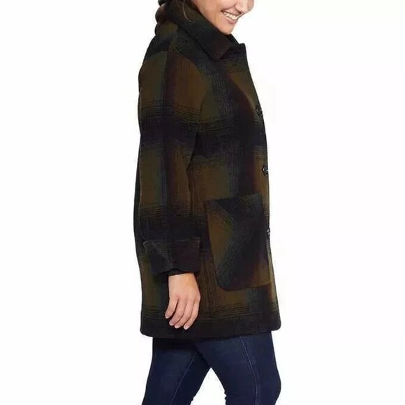 Pendleton Ladies' Wool Blend Plaid Topper Coat (Exploded Rainbow,L) - Picture 6 of 9